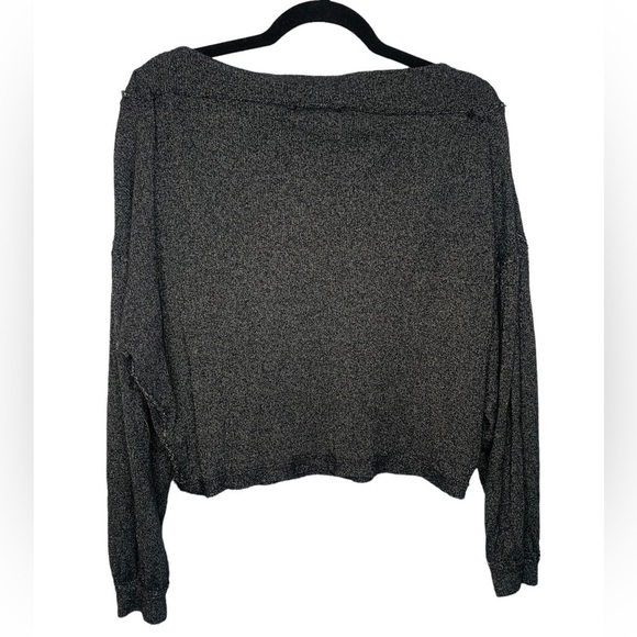 Free People Stay With Me Hacci Top Black Size Small - Picture 4 of 10